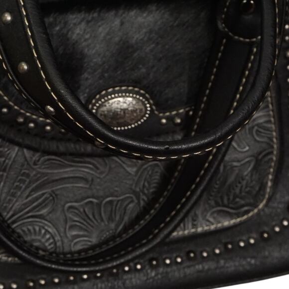 Trinity Ranch Concealed Carry Tote Bag Black Leather Western‎ Country Cowgirl - Picture 8 of 16